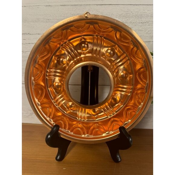Vintage Copper Bundt Pan Jello Mold Wall Hanging Round  3.5 Cups - Picture 2 of 5
